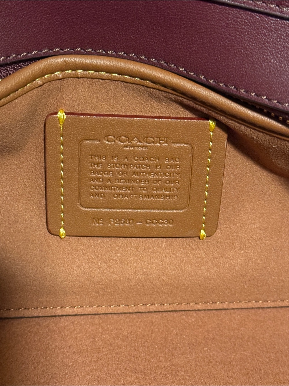 COACH Empire 34 in Merlot EUC - Picture 11 of 11